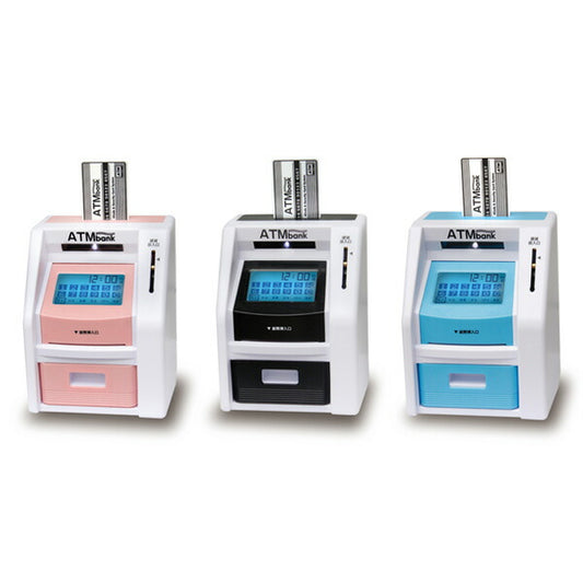 しゃべるATM型貯金箱 タッチパネルATMバンク 硬貨 貯金 小銭 お札 おこづかい プレゼント 子ども 暗証番号 カード Wセキュリティ