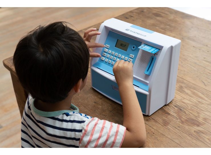 貯金箱 500円玉 お札 ATM しゃべるATM型貯金箱 お札 硬貨 お金 景品 雑貨 おこづかい おもちゃ クリスマス 誕生日 プレゼント