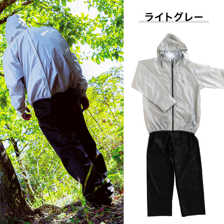 THE ROOTS レインスーツ リュック対応 上下セット リュックインレインスーツ レディース メンズ 収納袋付き 防水 撥水 耐水 梅雨 通勤 通学 自転車 フェス レインウェア レインコート カッパ 雨合羽 雨具
