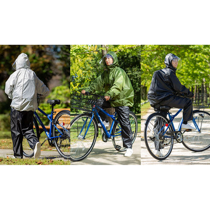 ビッグサイズ 4L~8L THE ROOTS レインスーツ リュック対応 上下セット 大きいサイズ リュックインレインスーツ メンズ 収納袋付き 梅雨 通勤 通学 自転車 レインウェア カッパ 雨合羽 雨具