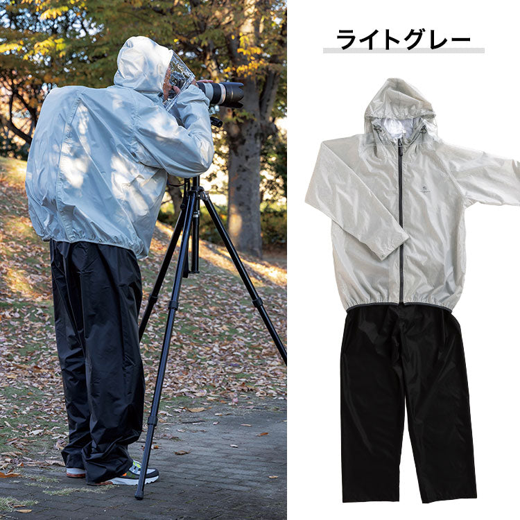 ビッグサイズ 4L~8L THE ROOTS レインスーツ リュック対応 上下セット 大きいサイズ リュックインレインスーツ メンズ 収納袋付き 梅雨 通勤 通学 自転車 レインウェア カッパ 雨合羽 雨具