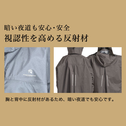 THE ROOTS レインポンチョ リュック対応 回転フード ヘルメット対応 男女兼用 収納袋付き レインコート 自転車 防水 通学 通勤 リュックイン レインスーツ レディース メンズ リュック 雨具 カッパ