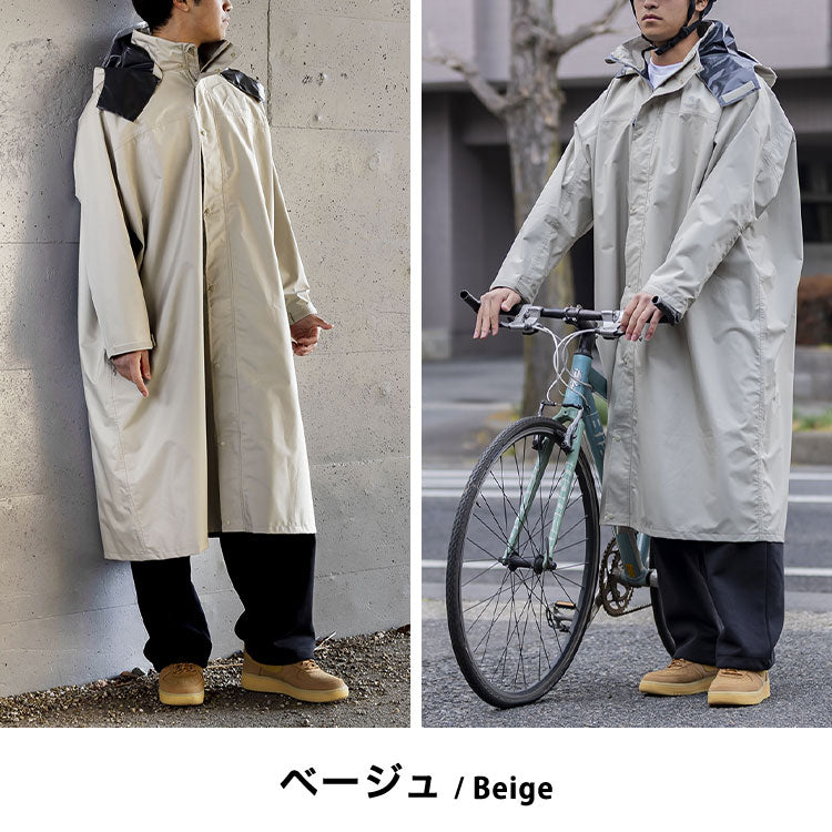 THE ROOTS レインポンチョ リュック対応 回転フード ヘルメット対応 男女兼用 収納袋付き レインコート 自転車 防水 通学 通勤 リュックイン レインスーツ レディース メンズ リュック 雨具 カッパ