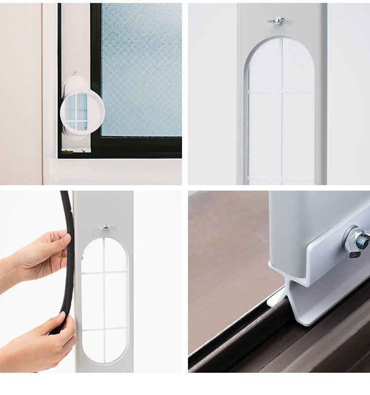 オートルーバー付 ポータブルエアコン airmove 移動式 クーラー 冷風 送風 除湿 室温設定 冷房 工事不要 キャスター タイマー 風量2段階 リモコン 自動開閉 家庭用 QUADS クワッズ