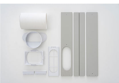 オートルーバー付 ポータブルエアコン airmove 移動式 クーラー 冷風 送風 除湿 室温設定 冷房 工事不要 キャスター タイマー 風量2段階 リモコン 自動開閉 家庭用 QUADS クワッズ