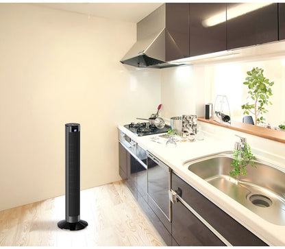 大風量DCタワーファン PURE AIR TOWER DC 扇風機 静音 分解 水洗い 12段階風量調節 左右自動首振り タイマー 省エネ 液晶画面 おしゃれ インテリア スタイリッシュ QUADS クワッズ