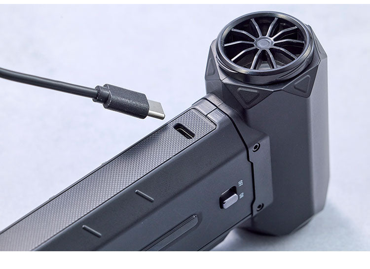 暴風ブロワーハンディファン DEVIL FAN デビルファン パワフル ダスター 風量調節 LEDライト付き USB充電式 ストラップ付 アウトドア 屋外作業 倉庫作業 掃除 洗車 QUADS クワッズ