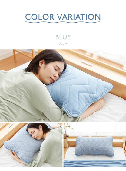 枕パット 冷感 2枚セット リバーシブル パイル生地 接触冷感 ひんやり 涼しい 洗える ウォッシャブル 制菌 防臭 防ダニ 吸水速乾 オールシーズン 枕カバー まくらパッド 冷たい 冷感マット 涼感寝具 クール寝具