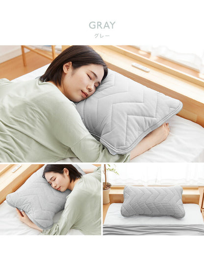 枕パット 冷感 2枚セット リバーシブル パイル生地 接触冷感 ひんやり 涼しい 洗える ウォッシャブル 制菌 防臭 防ダニ 吸水速乾 オールシーズン 枕カバー まくらパッド 冷たい 冷感マット 涼感寝具 クール寝具