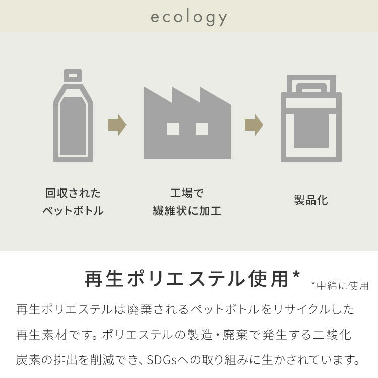 with core コアヤーン 肌掛け布団 ダブル 綿 吸水速乾 洗える エコ 再生ポリエステル