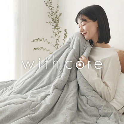 with core コアヤーン 肌掛け布団 ダブル 綿 吸水速乾 洗える エコ 再生ポリエステル