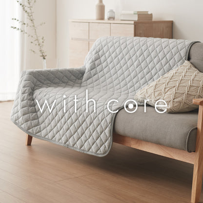 with core コアヤーン マルチカバー 180×180cm 綿 吸水速乾 洗える エコ 再生ポリエステル 天然素材 コットン BCIコットン コアヤーン糸 ソファカバー キルトカバー ウィズコア【送料無料】