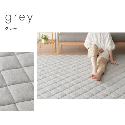 with core コアヤーン キルトラグ 130×180cm 固綿入り 綿 吸水速乾 洗える エコ 天然素材 コットン BCIコットン コアヤーン糸 ラグ 三層ラグ コットンラグ ウィズコア【送料無料】