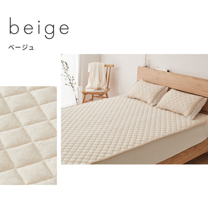 with core コアヤーン 敷パッド ダブル 140×200cm 枕パッド付 綿 防ダニ 吸水速乾 洗える エコ 再生ポリエステル 天然素材 コットン BCIコットン コアヤーン糸 敷布団 ウィズコア【送料無料】