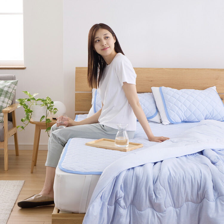 カクシング 革新的冷感 枕パッド 2枚組 43×50cm Q-MAX0.511 接触冷感 効果持続 窒化ホウ素配合 快眠 ひんやり 冷たい 夏 夏用 おしゃれ ブルー 冷感 ひんやり 冷感寝具 ピローパッド KAKUSHING