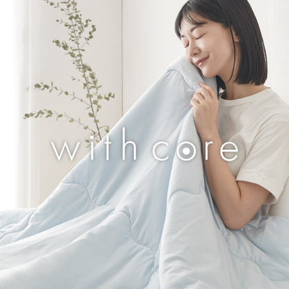 with core コアヤーン 冷感肌掛け布団 シングル 140×190cm 接触冷感 Q-MAX0.46 吸水速乾 洗える ナイロン ポリエチレン コアヤーン繊維 掛布団 掛け布団 肌布団 ウィズコア【送料無料】