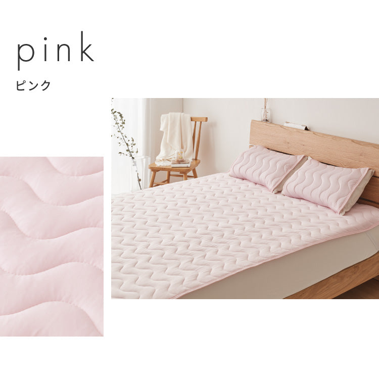 with core コアヤーン 敷パッド ダブル 140×200cm 枕パッド付 接触冷感 持続冷感 Q-MAX0.46 吸水速乾 洗える ナイロン ポリエチレン コアヤーン繊維 敷布団 ウィズコア【送料無料】