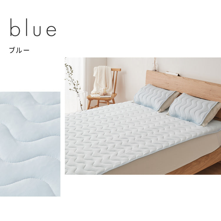 with core コアヤーン 敷パッド セミダブル 120×200cm 枕パッド付 接触冷感 持続冷感 Q-MAX0.46 吸水速乾 洗える ナイロン ポリエチレン コアヤーン繊維 敷布団 ウィズコア【送料無料】