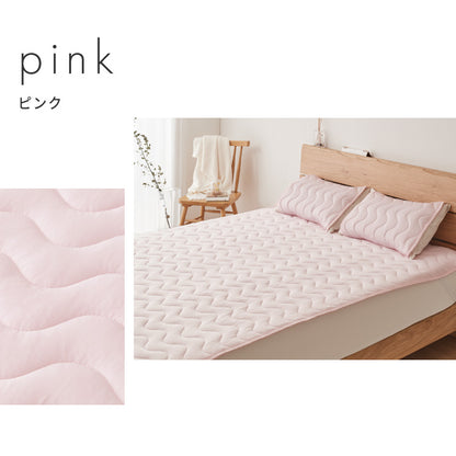 with core コアヤーン 敷パッド セミダブル 120×200cm 枕パッド付 接触冷感 持続冷感 Q-MAX0.46 吸水速乾 洗える ナイロン ポリエチレン コアヤーン繊維 敷布団 ウィズコア【送料無料】