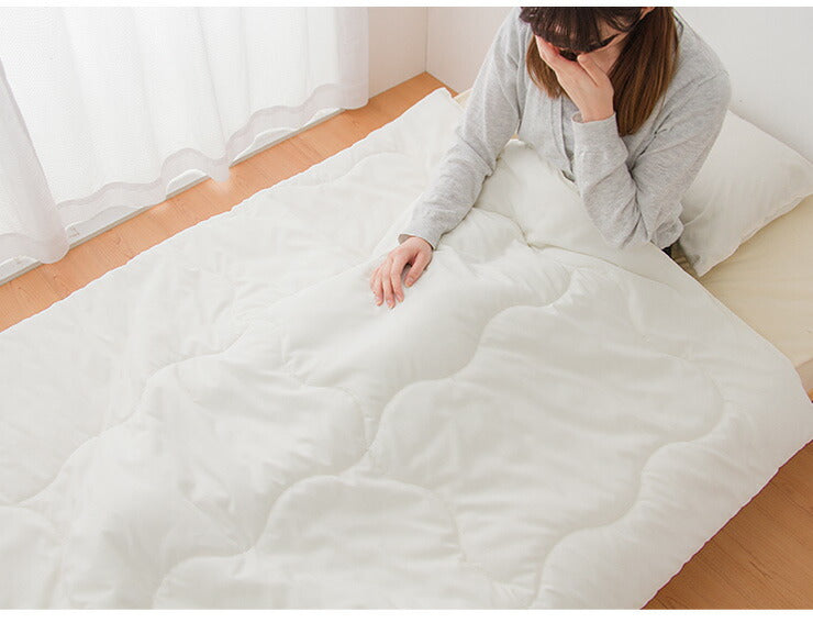 掛け布団 ポリエステル肌掛け布団 掛布団 掛ふとん シングル 洗える ウォッシャブル ホワイト