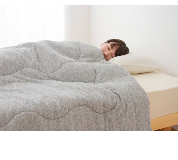 掛け布団 オーガニックコットン セミダブル 洗える グレー ウォッシャブル コットン キルトケット 掛ふとん 肌掛け布団 掛布団 布団
