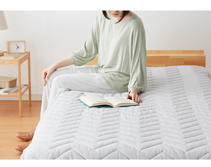 敷きパット 接触冷感 シングル 100×205cm ひんやりマット 涼しい ひんやり 制菌 吸水 速乾 洗える 夏用 リバーシブル オールシーズン おしゃれ 冷感敷きパッド 敷パッド 涼感寝具 クール寝具 夏用寝具 夏敷パット 夏