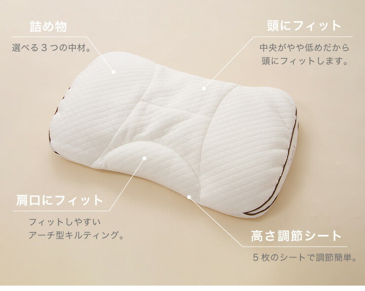 枕 高さ調整 高さ調節 洗える パイプ 綿 わた ソフトパイプ ハードパイプ 快眠 まくら 快眠枕 安眠枕 高さ調整まくら