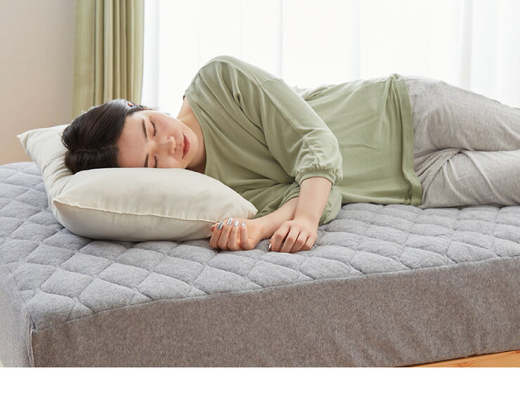 ベッドパッド ボックスシーツ 敷きパッド パッド一体型 綿100% オーガニックコットン シングル S 洗える カバー 100×200