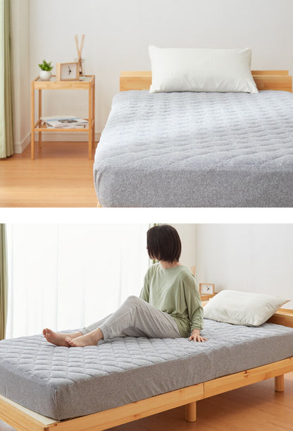 ベッドパッド ボックスシーツ 敷きパッド パッド一体型 綿100% オーガニックコットン シングル S 洗える カバー 100×200