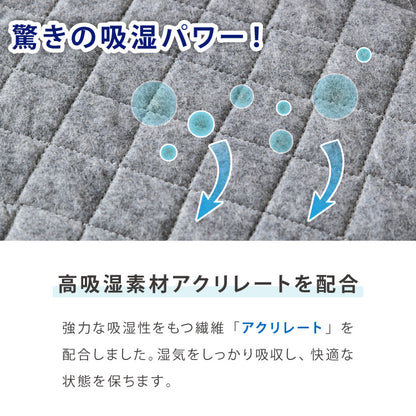 キルト 除湿シート ダブル 高吸湿 消臭 防カビ 防ダニ センサー付 繰り返し使える 軽量 コンパクト マットレス 床 フローリング ラグ 湿気対策 結露対策 梅雨対策 防臭 調湿 吸湿シート 調湿マット(代引不可)【送料無料】