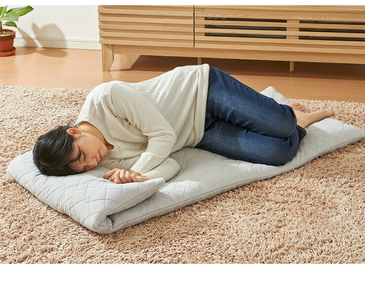 ごろ寝マット 洗える 60×170cm 綿100% オーガニックコットン 天然素材 中綿入り 吸湿速乾 消臭 折りたたみ ウォッシャブル マット ごろ寝座布団 長座布団 敷布団 ごろ寝クッション 座布団 ごろ寝 昼寝 クッション