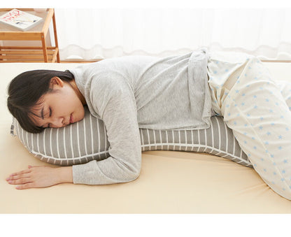 抱き枕 S字 洗える 抱きまくら ボディーピロー 枕 クッション 安眠 ニット ボーダー 横向き寝 うつ伏せ 妊婦 マタニティ