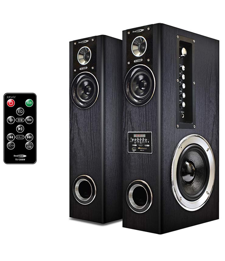 クマザキエイム アンプ内蔵タワースピーカー ヴァベル VABEL TS-120BW スピーカー 大音量 テレビ DVD ブルーレイ カラオケ