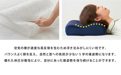 整体エアーまくら 高反発 洗える カバー付き 枕 まくら 肩こり 首こり 頚椎 首 整体 ストレートネック 負担 軽減
