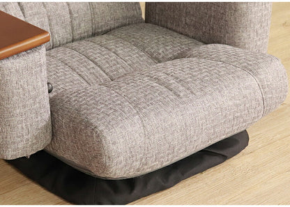 座椅子 回転座椅子 ポケットコイル 肘掛け付 リラックスチェア フロアチェア リクライニング 天然木 合成皮革 レザー張り 1人掛け リモコンポケット 敬老の日在宅勤務 リモートワーク(代引不可)