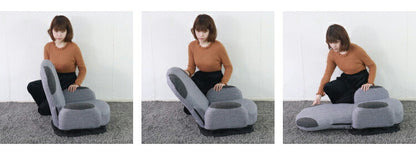 回転式 座椅子 18段階 リクライング かわいい おしゃれ 北欧 ファブリック 肘置き 肘あり 一人暮らし フロアソファ コンパクト リクライニングチェア 座いす 座イス 新生活(代引不可)