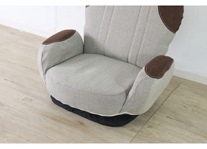 回転式 座椅子 18段階 リクライング かわいい おしゃれ 北欧 ファブリック 肘置き 肘あり 一人暮らし フロアソファ コンパクト リクライニングチェア 座いす 座イス 新生活(代引不可)