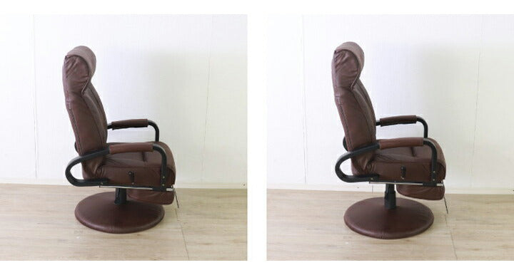 座椅子 回転式 ヘッドギア 14段階 リクライニング フットレスト 昇降式 1人掛け おしゃれ 北欧 高座椅子 ウレタン レバー式 アームレスト 肘あり 肘置き 新生活 一人暮らし(代引不可)