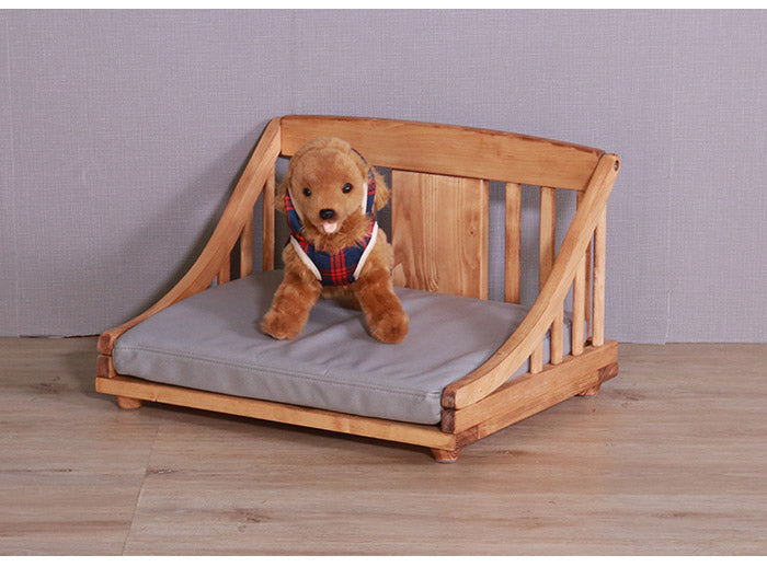 ペットベッド 北欧調 幅55cm 木製 キャットベッド 猫 犬 すのこ ライトブラウン ホワイト 通気性 手洗い可能 天然オイル仕様 パイン材 ペット 小型犬 小型猫 ペットハウス(代引不可)