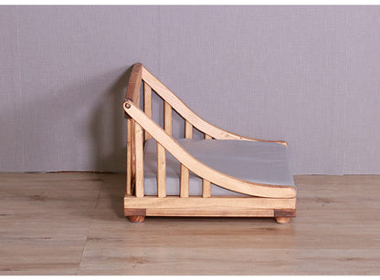 ペットベッド 北欧調 幅55cm 木製 キャットベッド 猫 犬 すのこ ライトブラウン ホワイト 通気性 手洗い可能 天然オイル仕様 パイン材 ペット 小型犬 小型猫 ペットハウス(代引不可)