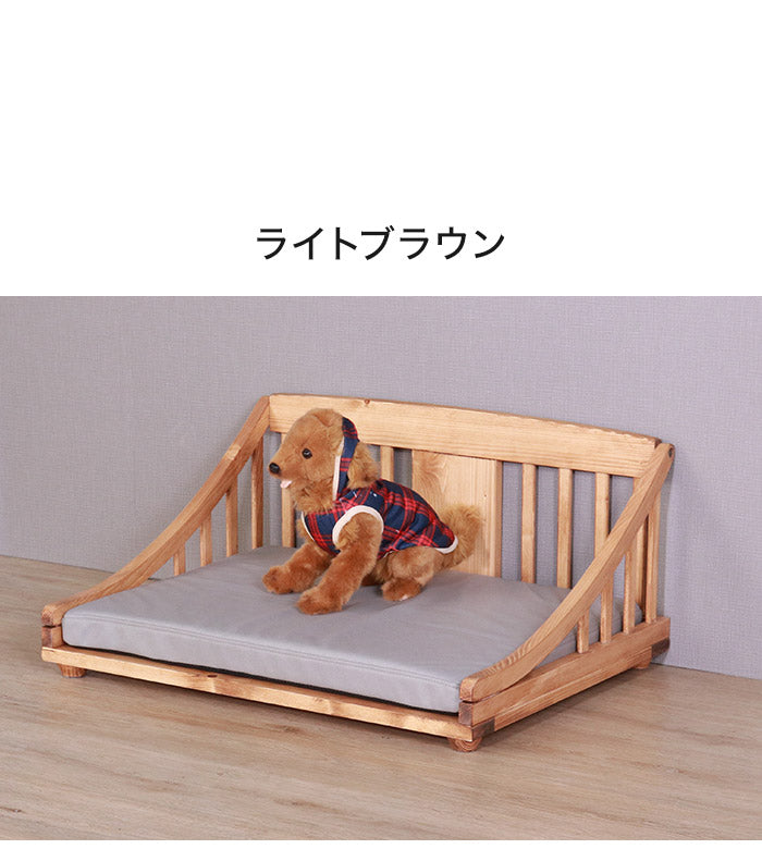 ペットベッド 北欧調 幅70cm 木製 キャットベッド 猫 犬 すのこ ライトブラウン ホワイト 通気性 手洗い可能 天然オイル仕様 パイン材 ペット 小型犬 小型猫 ペットハウス(代引不可)