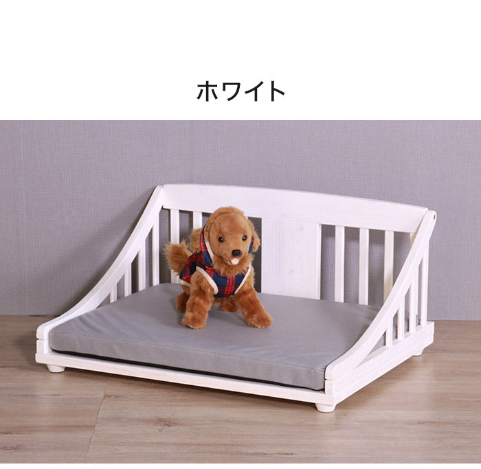 ペットベッド 北欧調 幅70cm 木製 キャットベッド 猫 犬 すのこ ライトブラウン ホワイト 通気性 手洗い可能 天然オイル仕様 パイン材 ペット 小型犬 小型猫 ペットハウス(代引不可)