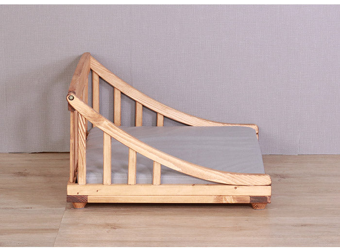 ペットベッド 北欧調 幅70cm 木製 キャットベッド 猫 犬 すのこ ライトブラウン ホワイト 通気性 手洗い可能 天然オイル仕様 パイン材 ペット 小型犬 小型猫 ペットハウス(代引不可)