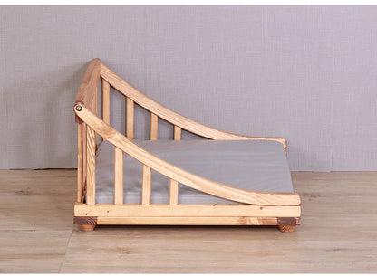 ペットベッド 北欧調 幅70cm 木製 キャットベッド 猫 犬 すのこ ライトブラウン ホワイト 通気性 手洗い可能 天然オイル仕様 パイン材 ペット 小型犬 小型猫 ペットハウス(代引不可)