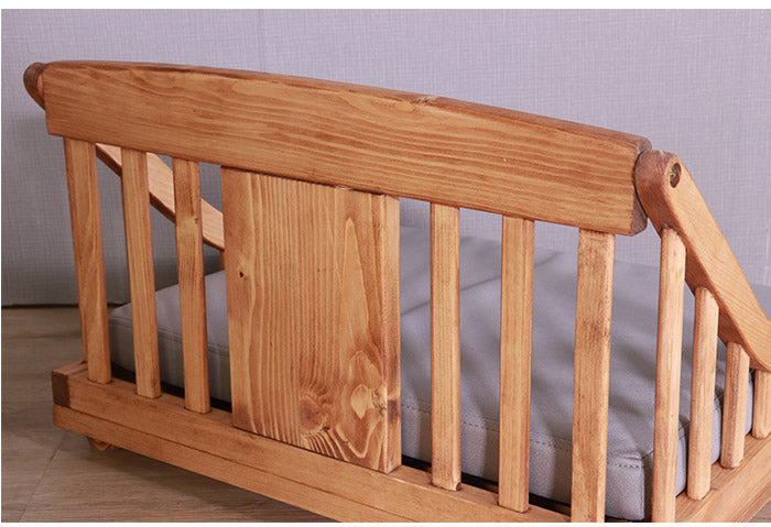 ペットベッド 北欧調 幅70cm 木製 キャットベッド 猫 犬 すのこ ライトブラウン ホワイト 通気性 手洗い可能 天然オイル仕様 パイン材 ペット 小型犬 小型猫 ペットハウス(代引不可)