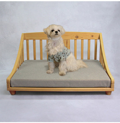 ペットベッド 北欧調 幅70cm 木製 キャットベッド 猫 犬 すのこ ライトブラウン ホワイト 通気性 手洗い可能 天然オイル仕様 パイン材 ペット 小型犬 小型猫 ペットハウス(代引不可)