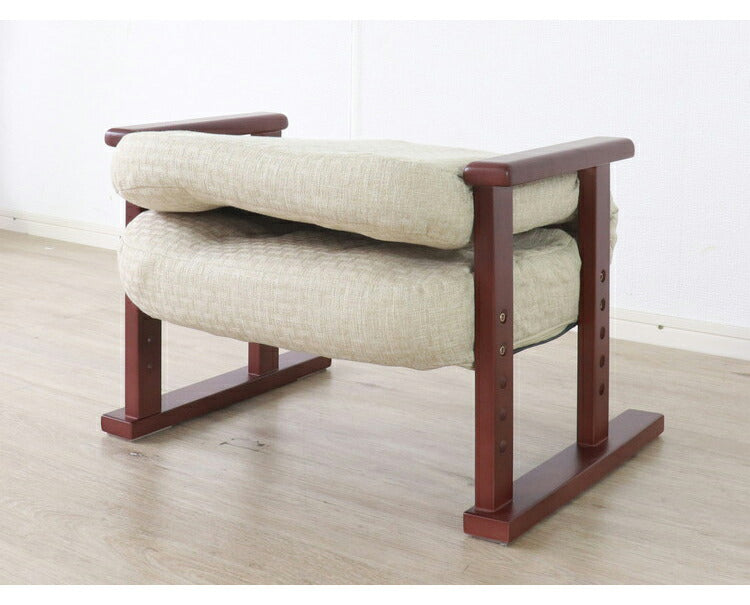 座椅子 木製 肘置き 肘あり 天然木 リクライングチェア 4段階高さ調節 おしゃれ 北欧 モダン 和室 洋室 一人暮らし シンプル 高座椅子 新生活(代引不可)