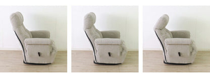 回転式 高座椅子 無段階リクライニング ヘッドギア ポケット付き レバー式 おしゃれ 北欧 かわいい 肘あり 肘置き シンプル 一人暮らし 新生活(代引不可)