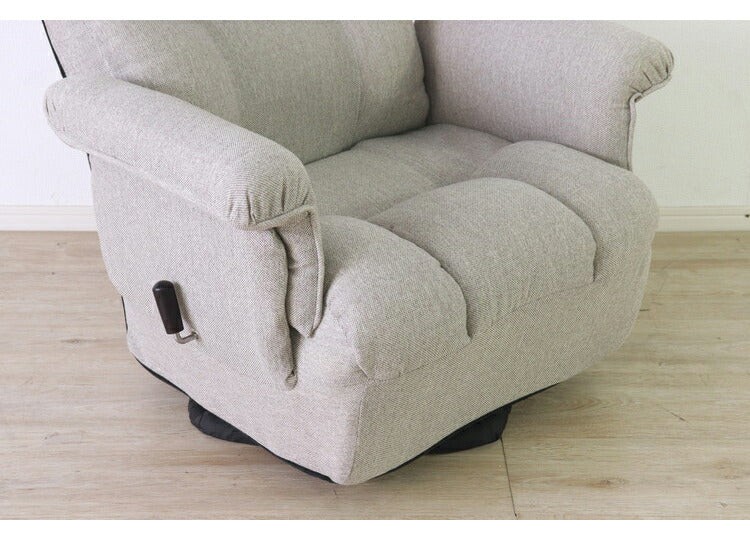 回転式 高座椅子 無段階リクライニング ヘッドギア ポケット付き レバー式 おしゃれ 北欧 かわいい 肘あり 肘置き シンプル 一人暮らし 新生活(代引不可)