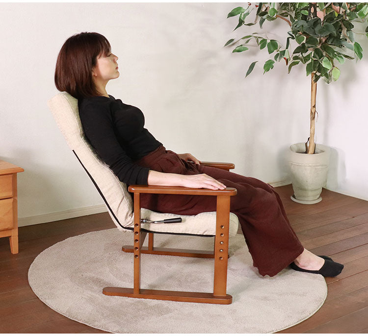 高座椅子 アーム 肘付 ハイバック リクライニングチェア ハイバック 2本脚 和室 スリム リクライニング ソファ ソファー リクライニングソファ リラックスチェア 高齢者 一人掛け 寝られる(代引不可)